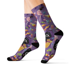 Purple Cat Socks