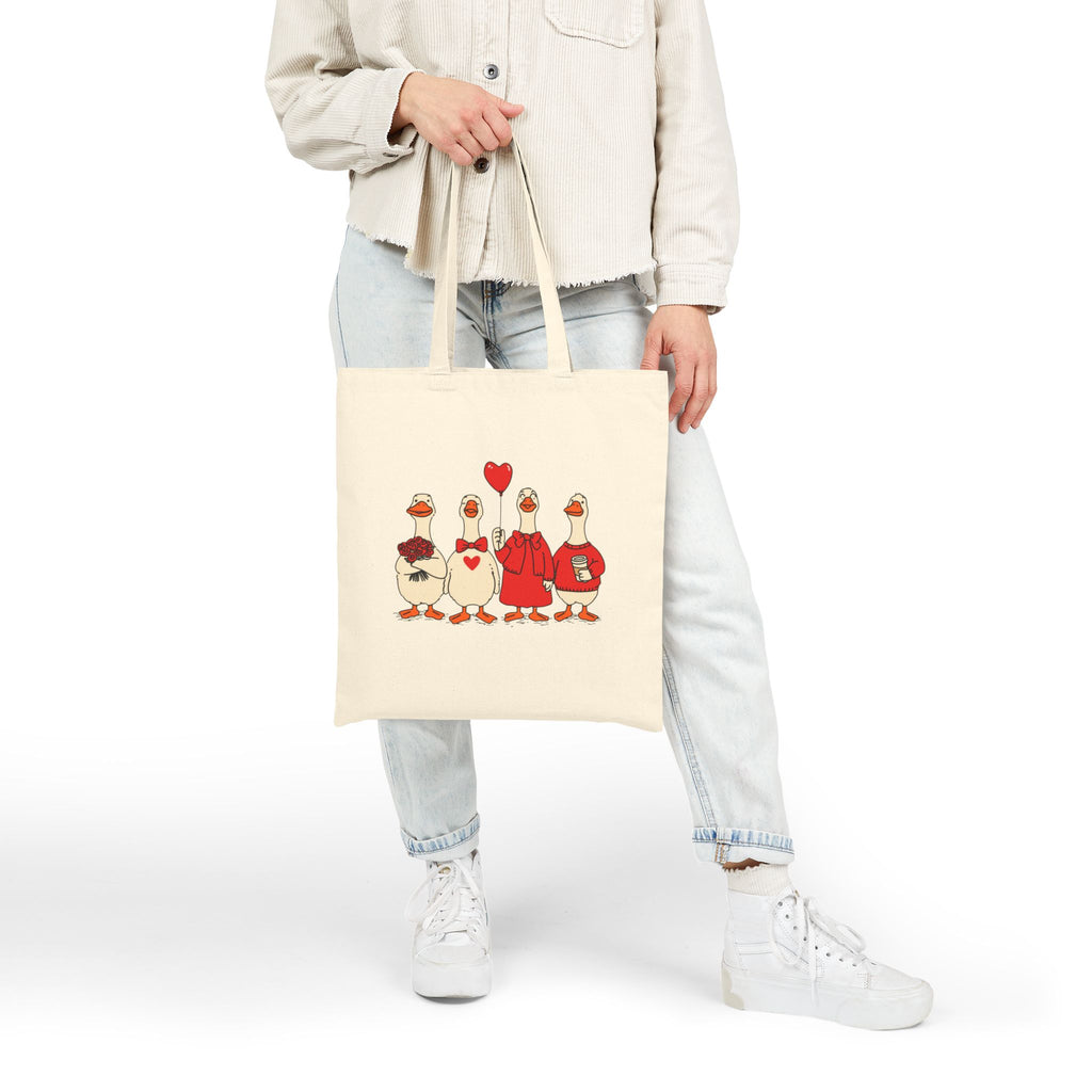 Quirky duck tote bag print detail