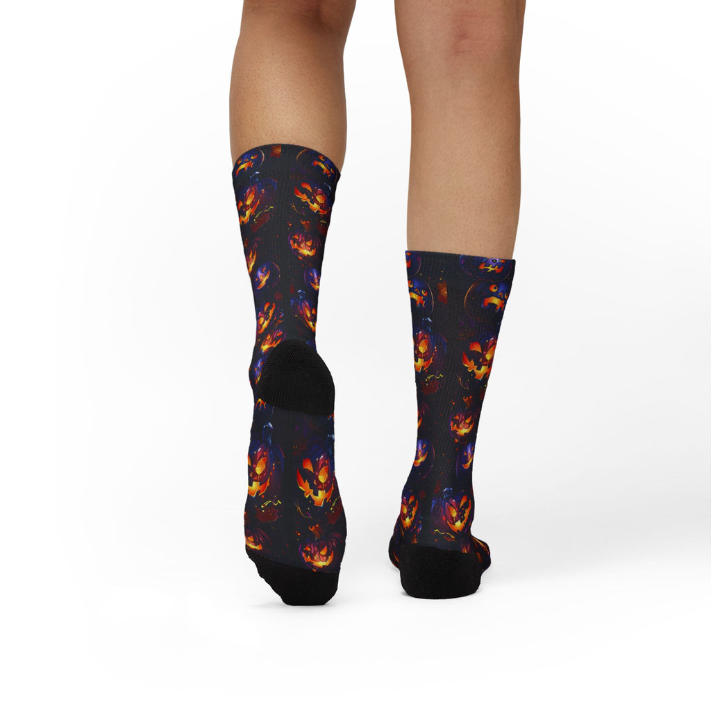Pumpkin Party Halloween crew socks, vibrant pumpkin print
