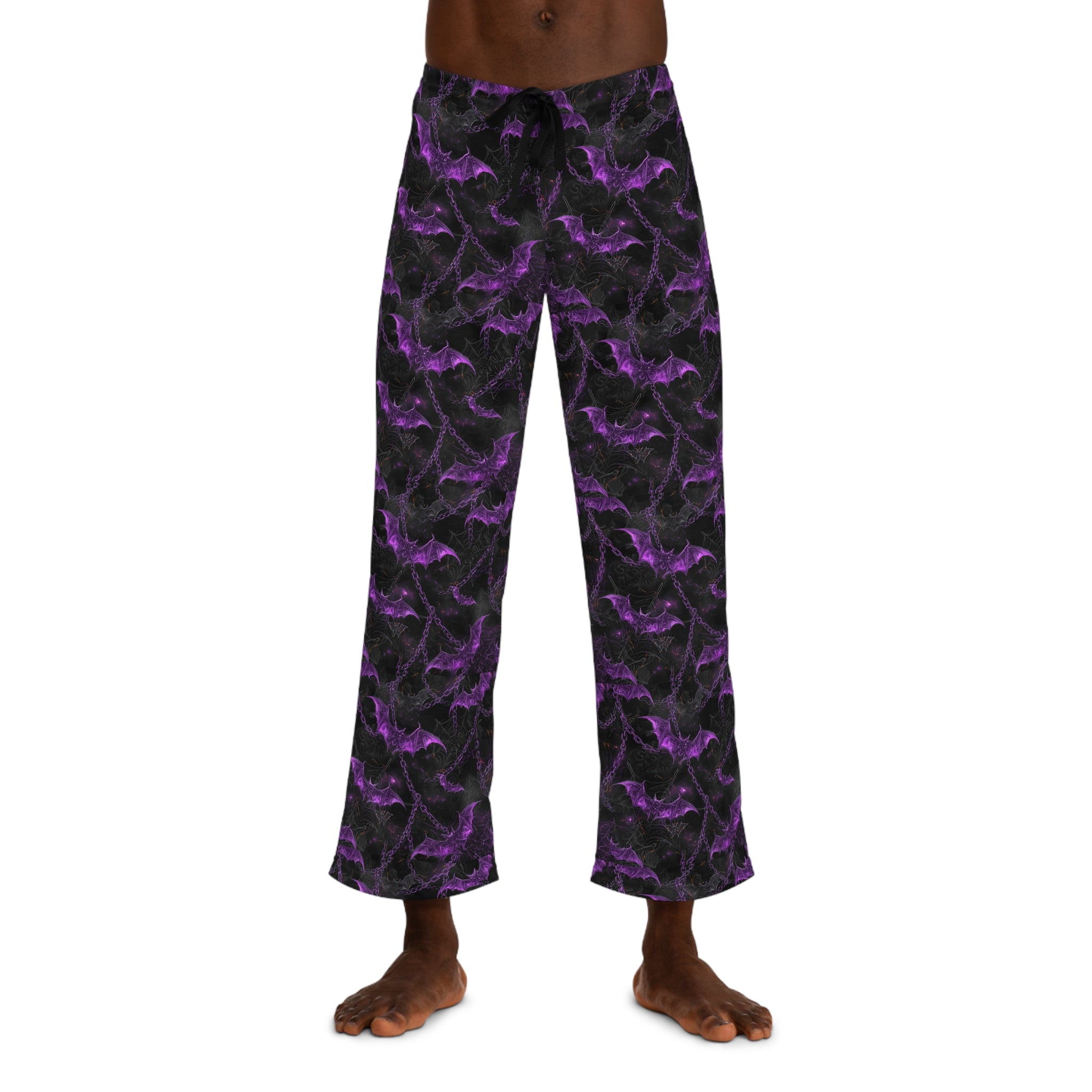 Men's Gothic Bat Pajama Pants | Cozy Sleepwear, Halloween Loungewear, Unique Gift, Fantasy Apparel,Edgy Nightwear