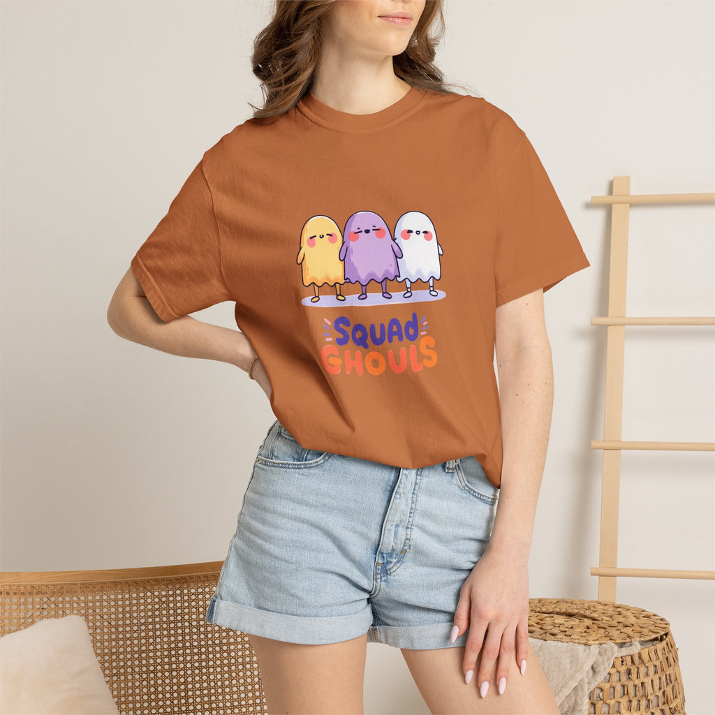 Squad Ghouls cute ghost graphic tee, oversized streetwear Halloween shirt