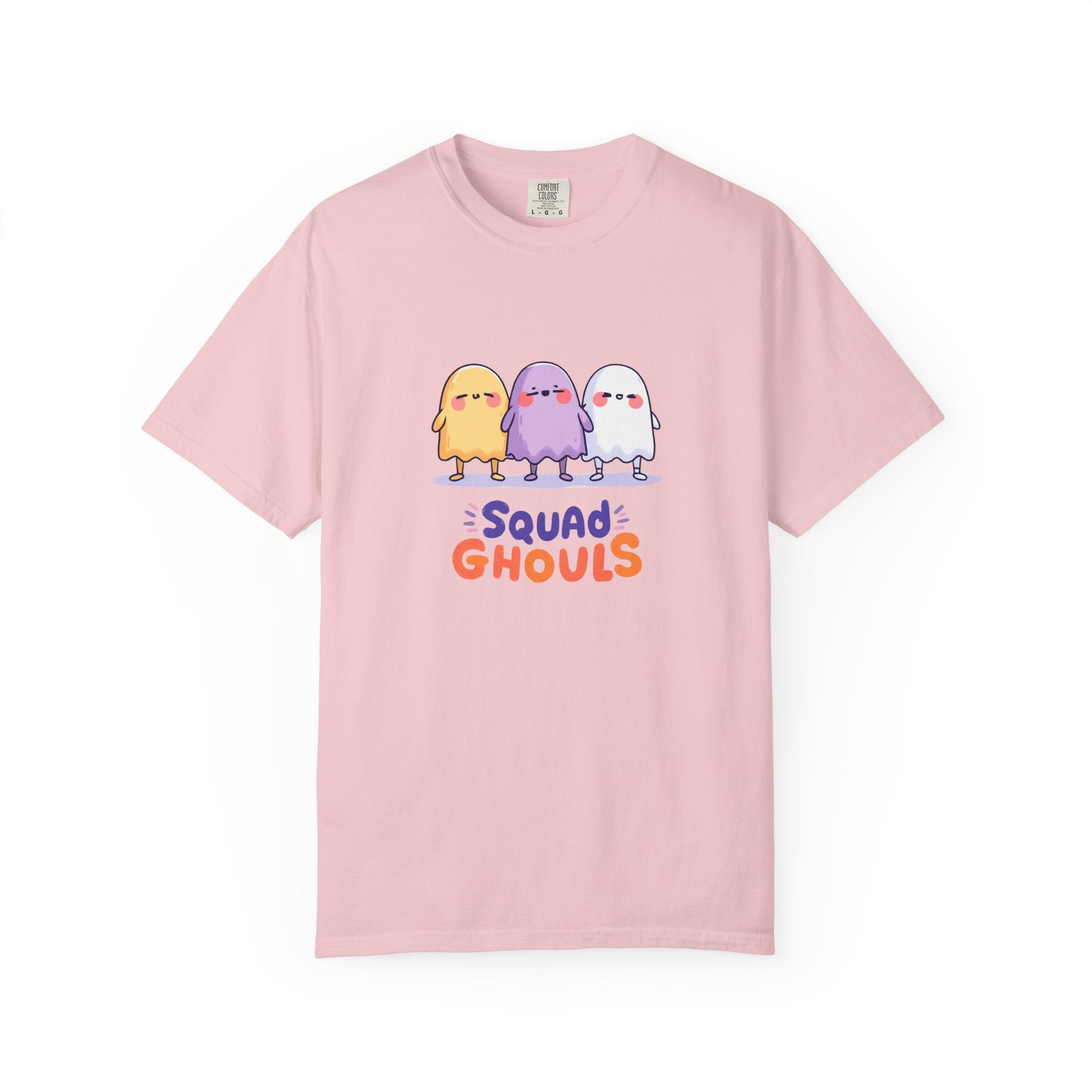 Squad Ghouls cute ghost graphic tee, oversized streetwear Halloween shirt