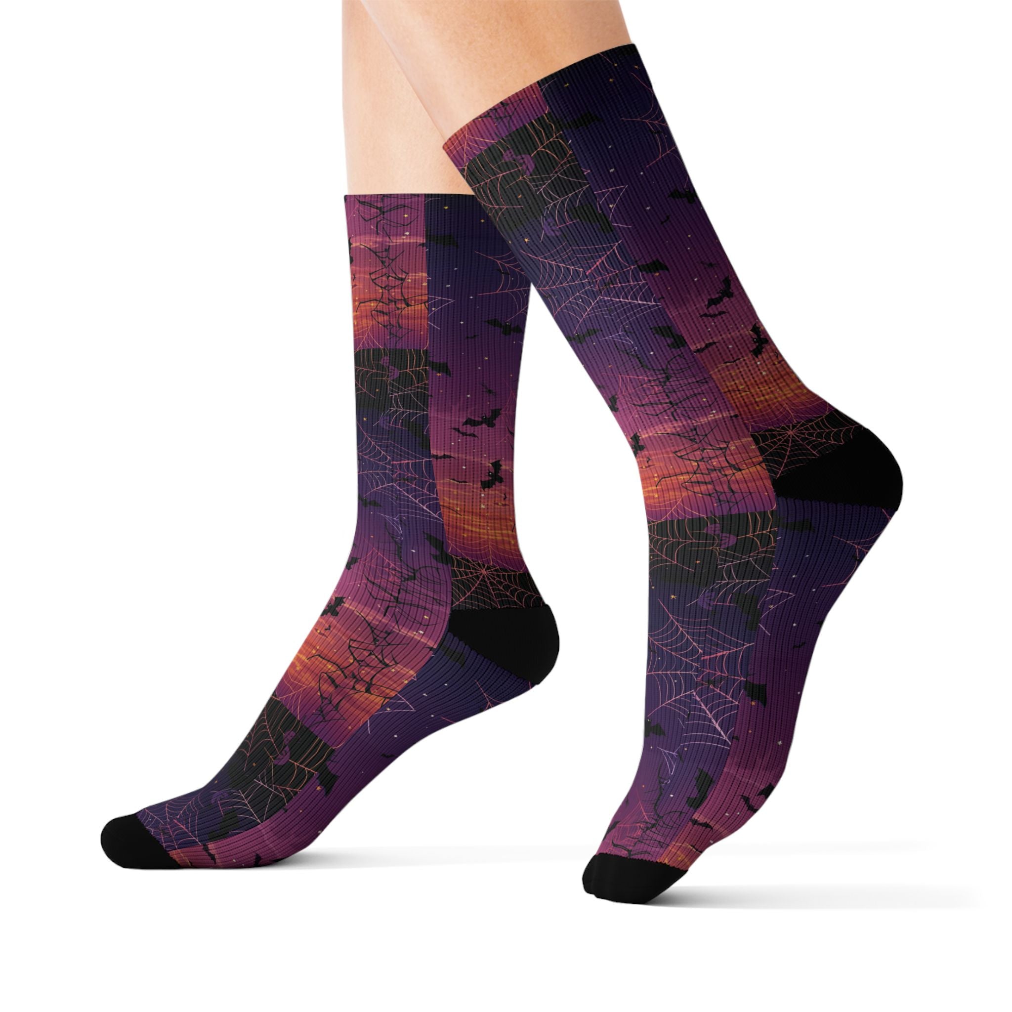 Witchy Vibes Halloween crew socks, spooky season print