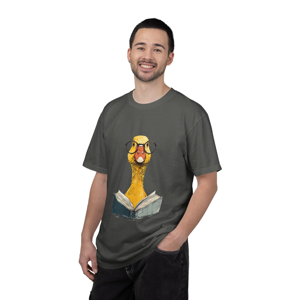 Bookish Duck cute nerdy reading graphic tee