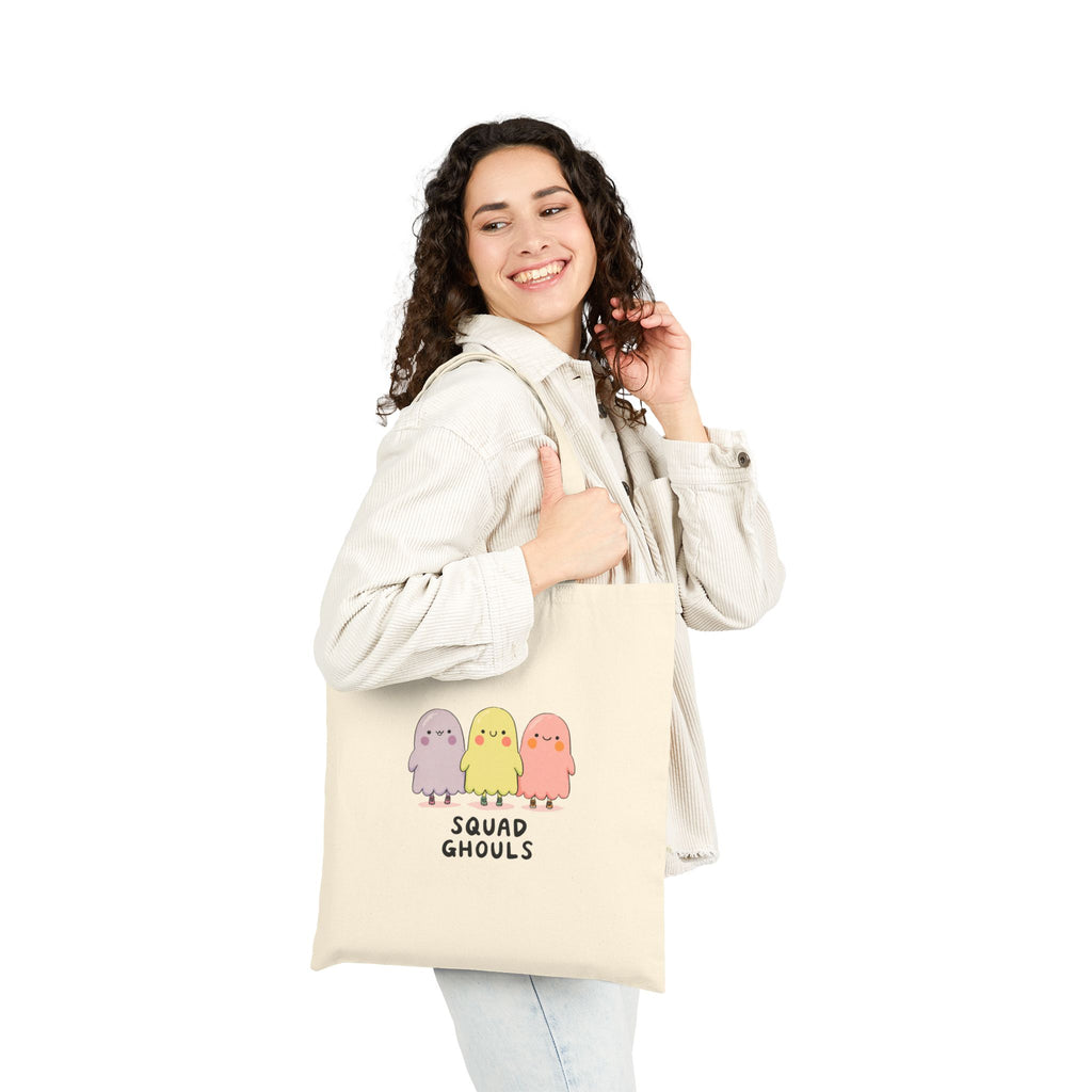 Close-up of Squad Ghouls tote bag print
