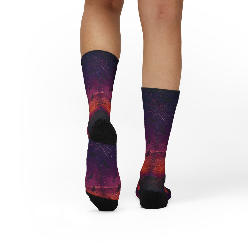 Witchy Vibes Halloween crew socks, spooky season print