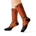 Jack-o-lantern Halloween crew socks, classic pumpkin print