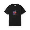 Duo Hood minimalist streetwear graphic tee, cool duo print