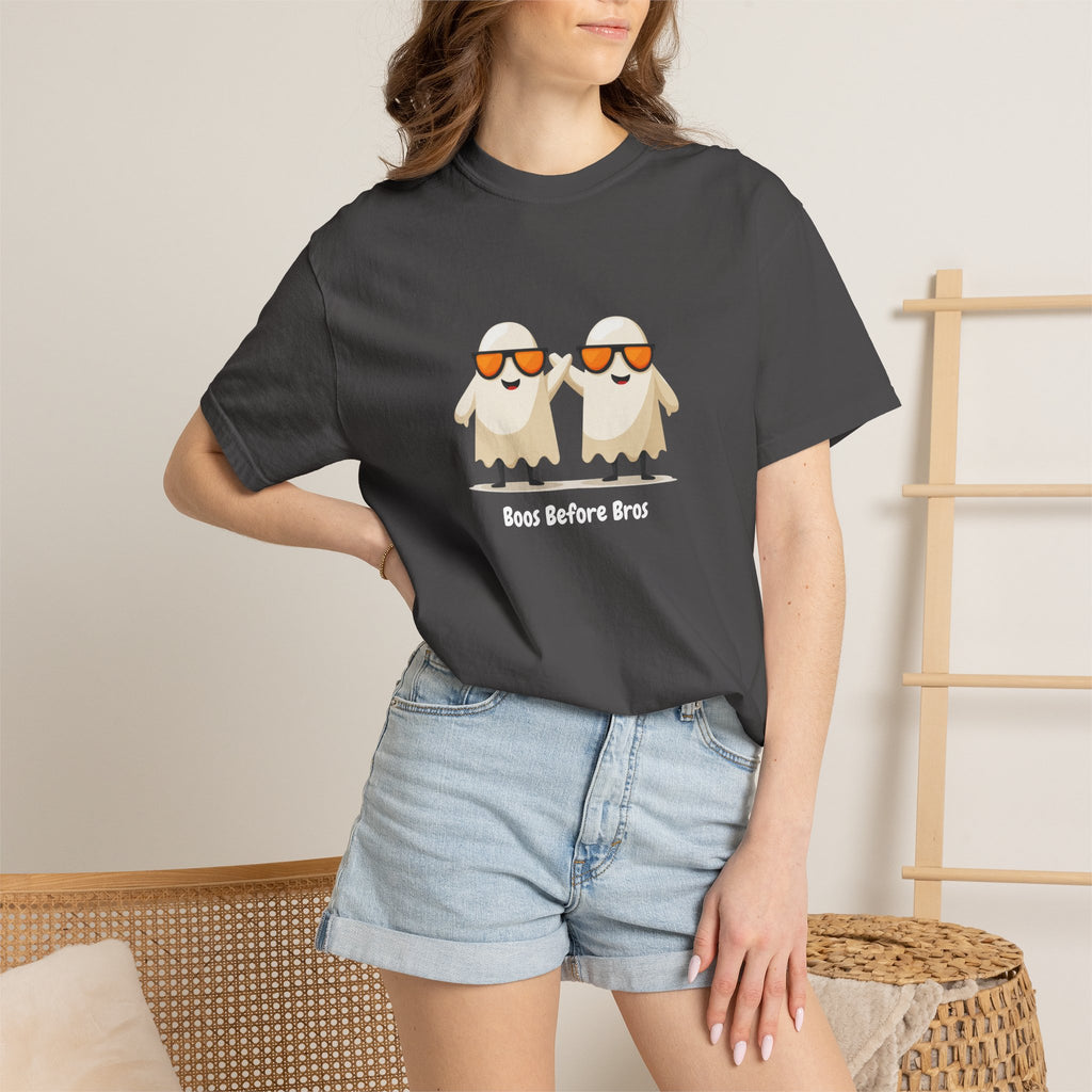 Boos Before Bros funny ghost Halloween streetwear graphic tee
