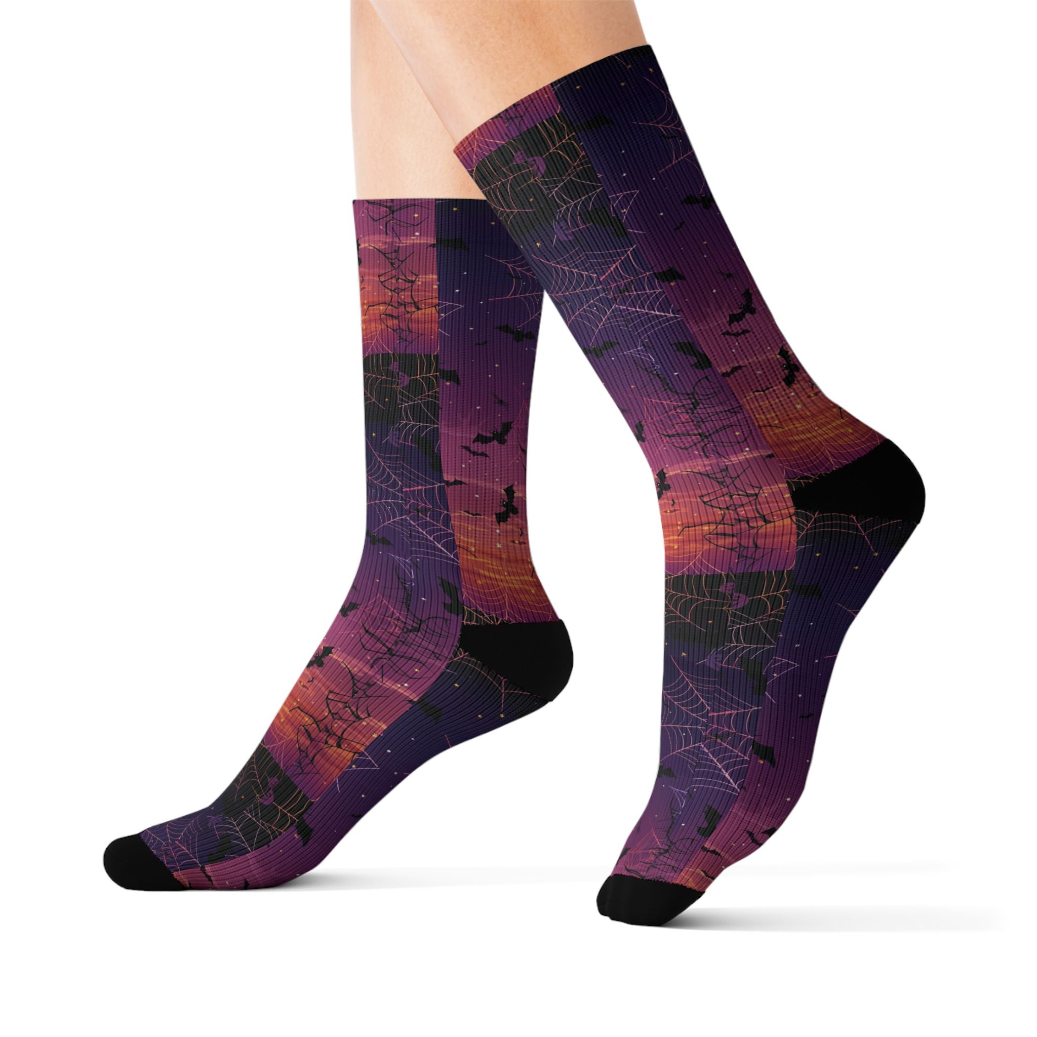 Witchy Vibes Halloween crew socks, spooky season print