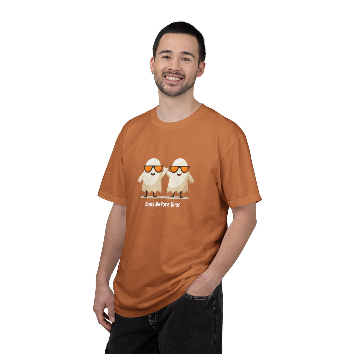 Boos Before Bros funny ghost Halloween streetwear graphic tee