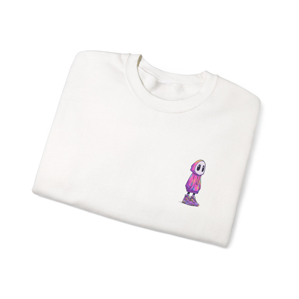 Cute Ghost Crewneck Sweatshirt – Minimalist Embroidered Streetwear Pullover, Cozy Halloween Sweatshirt, Aesthetic Fall Gift, Unisex Crew Neck