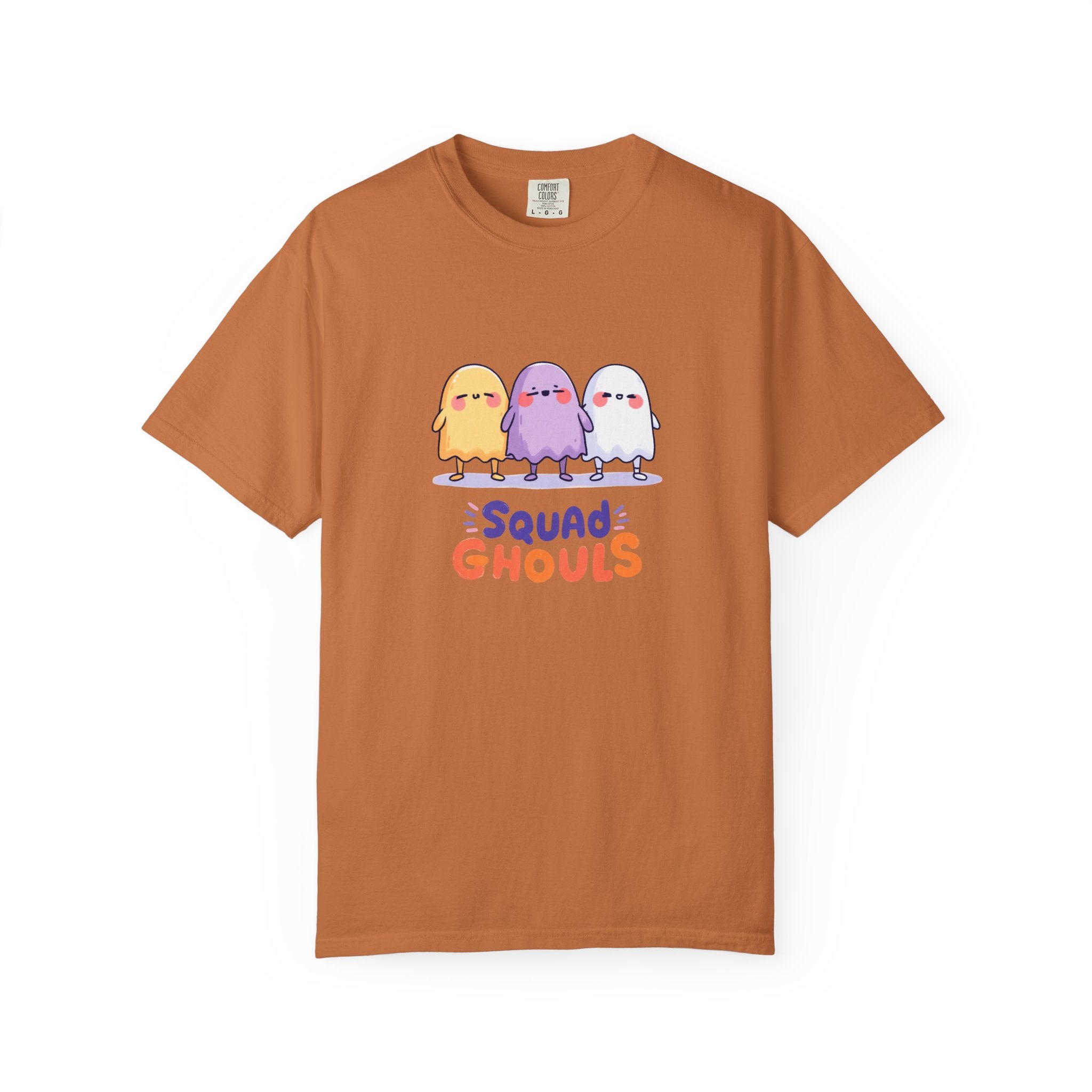 Squad Ghouls cute ghost graphic tee, oversized streetwear Halloween shirt