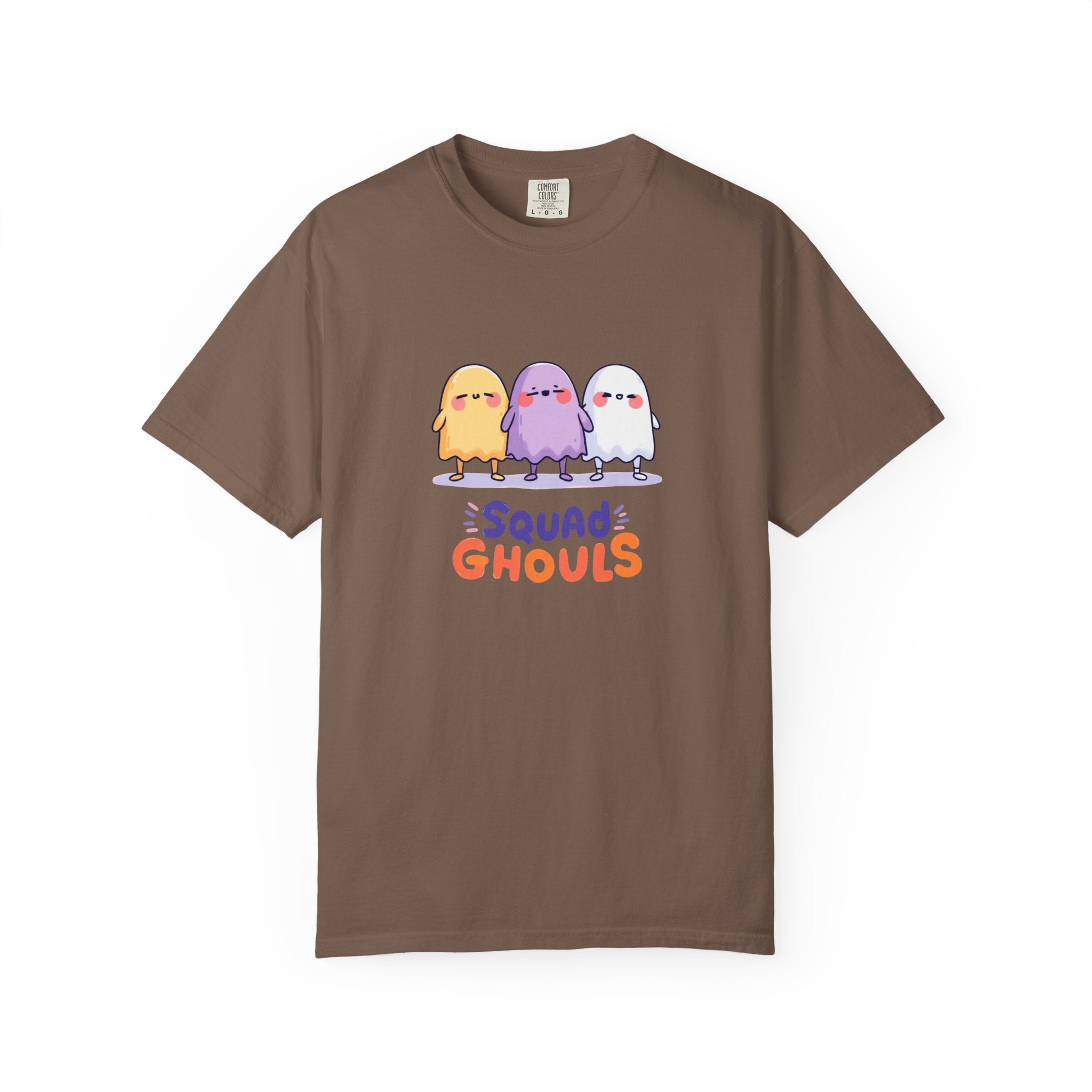 Squad Ghouls cute ghost graphic tee, oversized streetwear Halloween shirt