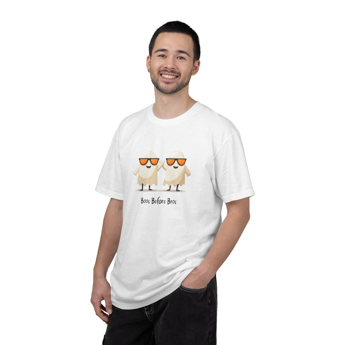 Boos Before Bros funny ghost Halloween streetwear graphic tee