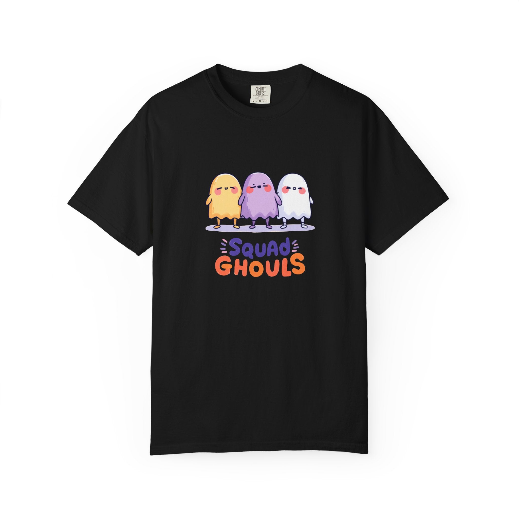 Squad Ghouls cute ghost graphic tee, oversized streetwear Halloween shirt