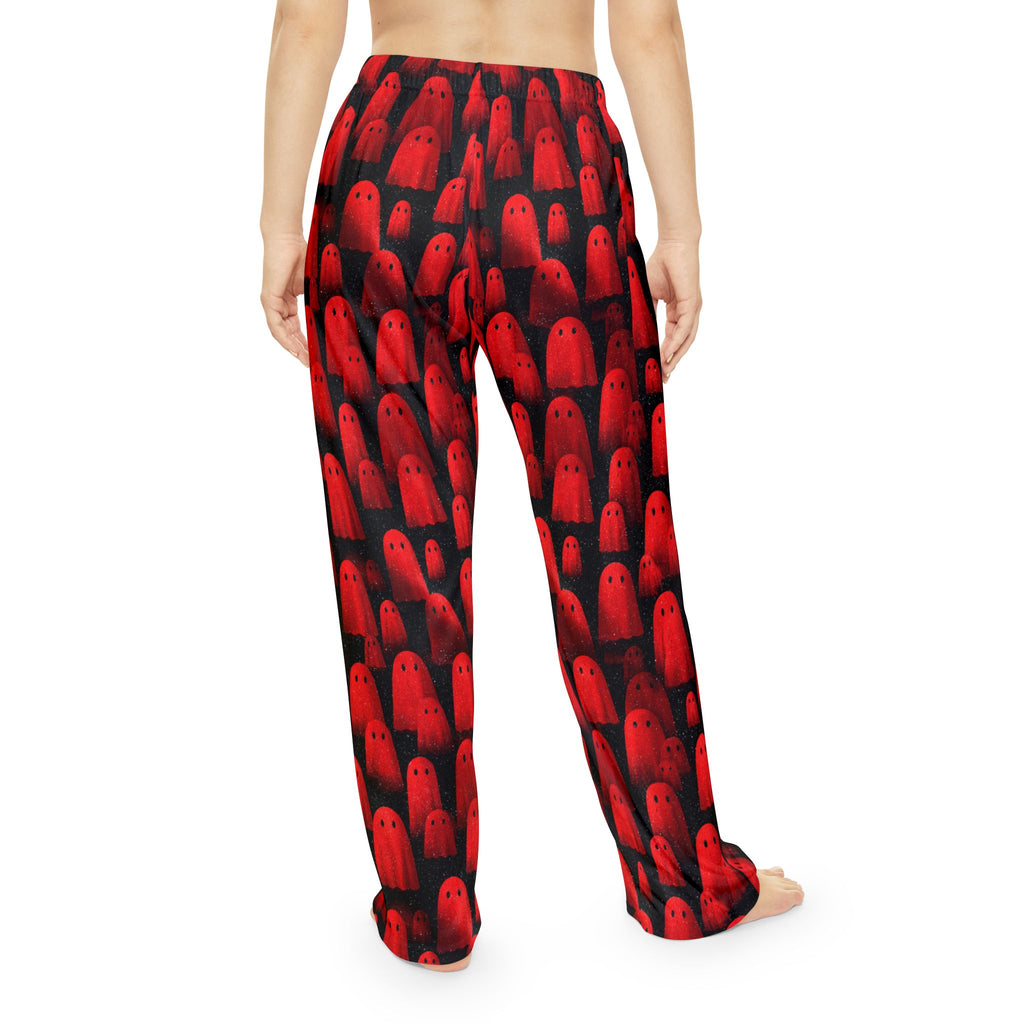 Women's red ghost print pajama pants size chart