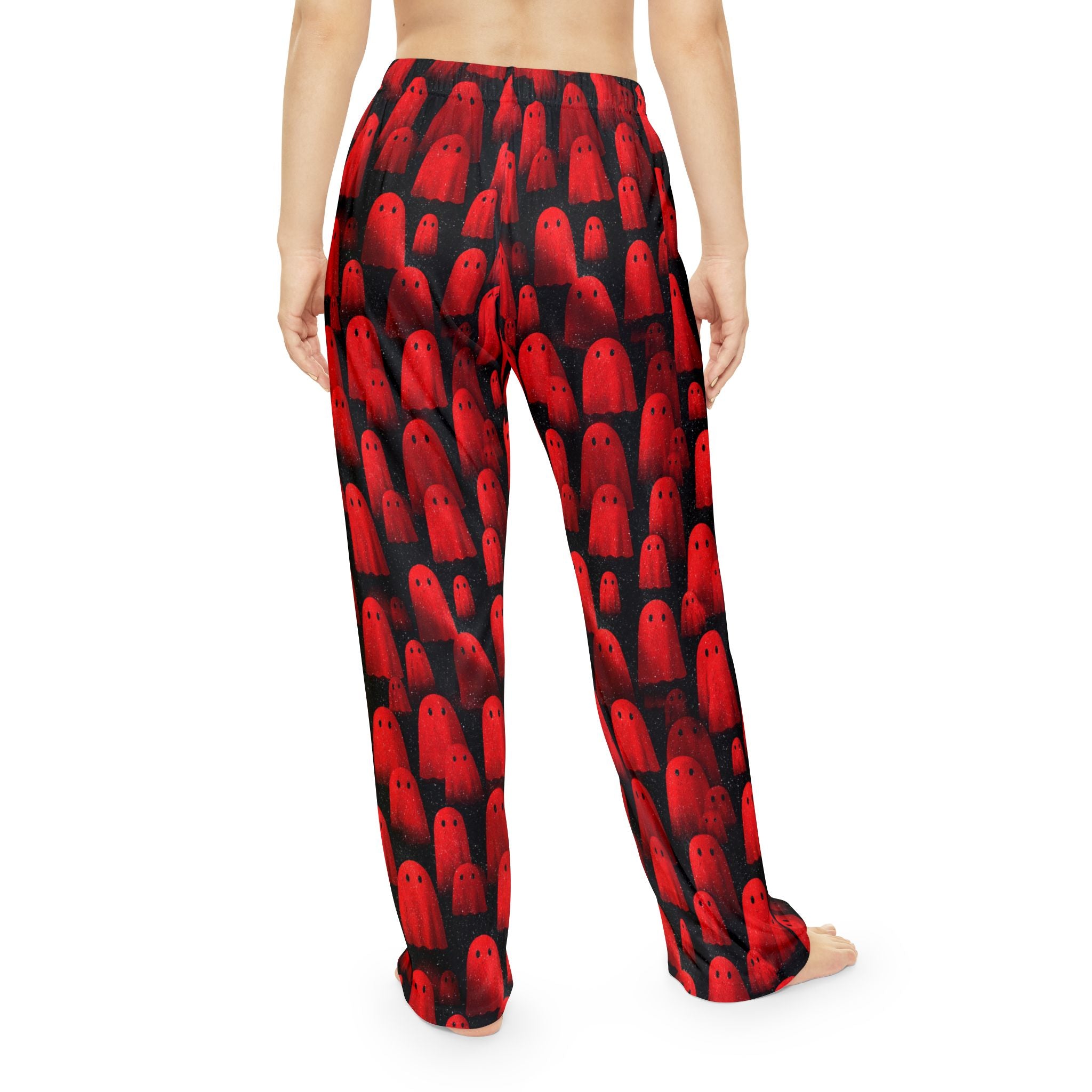 Women's red ghost print pajama pants size chart