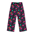 Women's ghost and pumpkin print Halloween pajama pants, folded flat