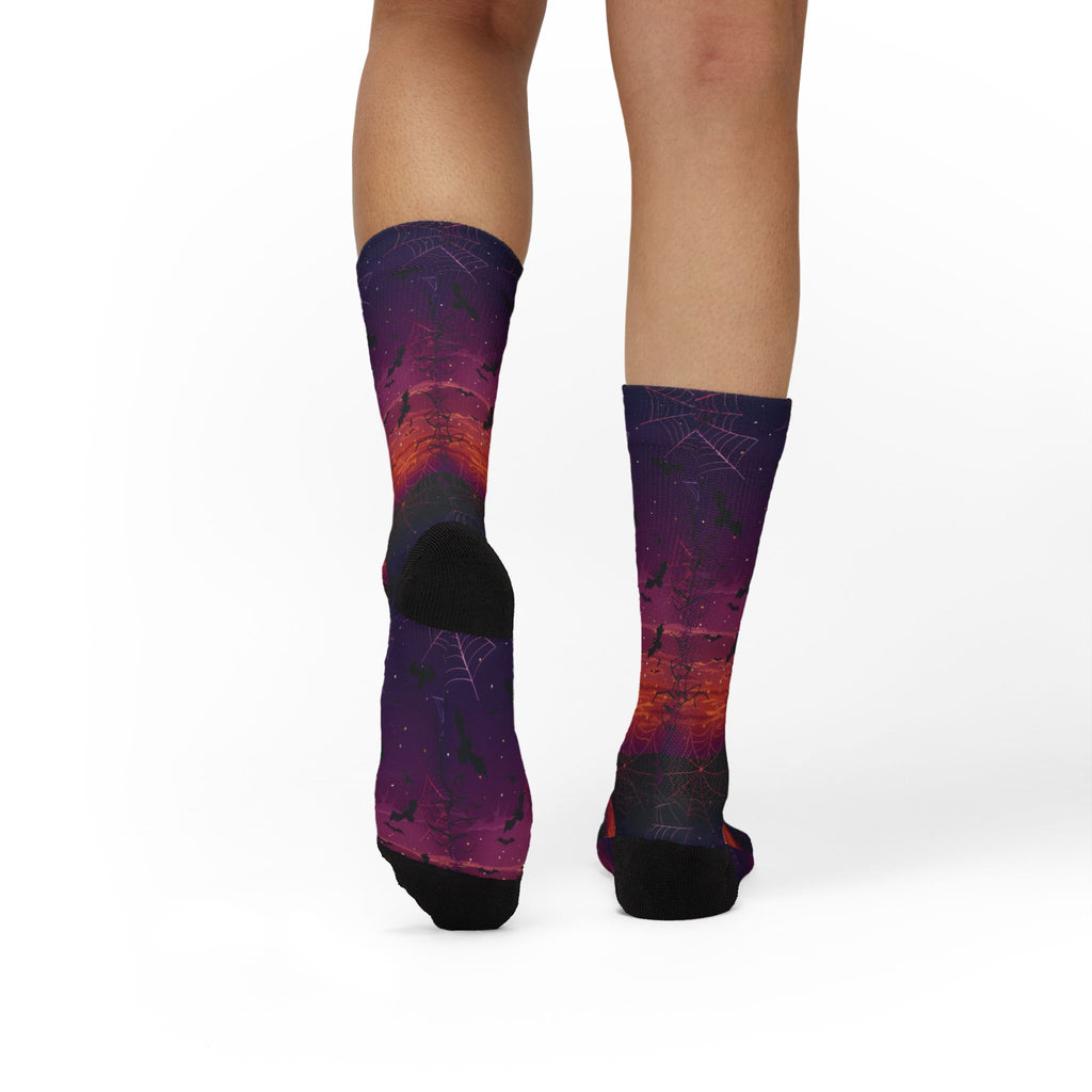 Witchy Vibes Halloween crew socks, spooky season print