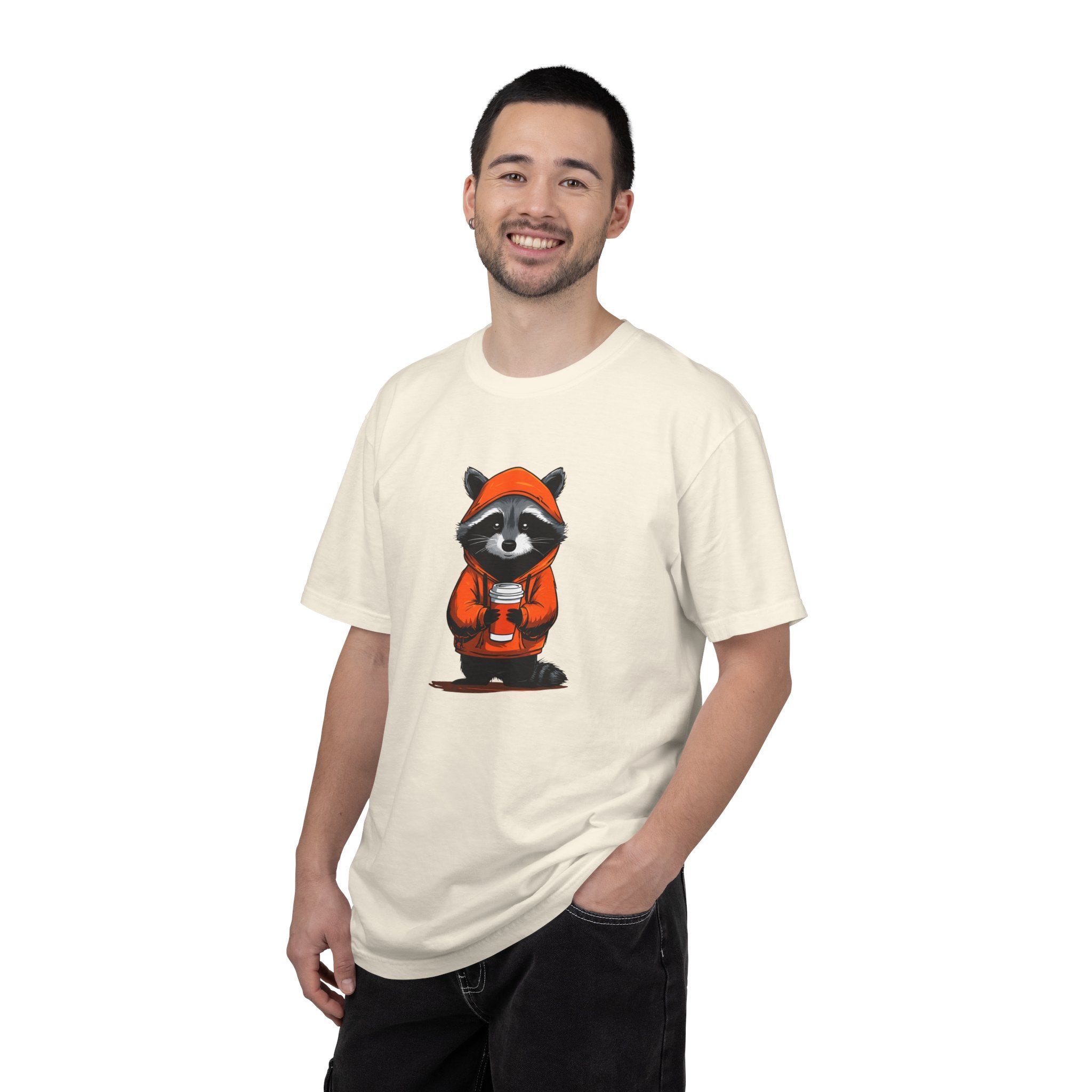 "Coffee Raccoon" Graphic T-Shirt | Cute & Edgy Streetwear Tee