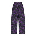 Kids black bat print Halloween pajama pants, folded flat