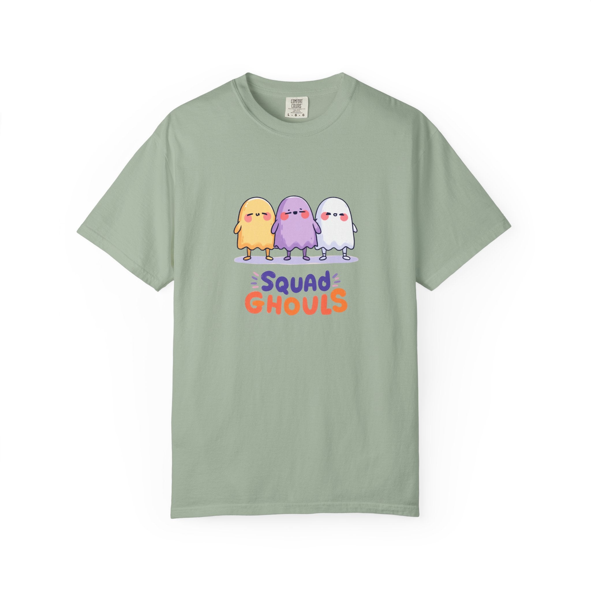 Squad Ghouls cute ghost graphic tee, oversized streetwear Halloween shirt