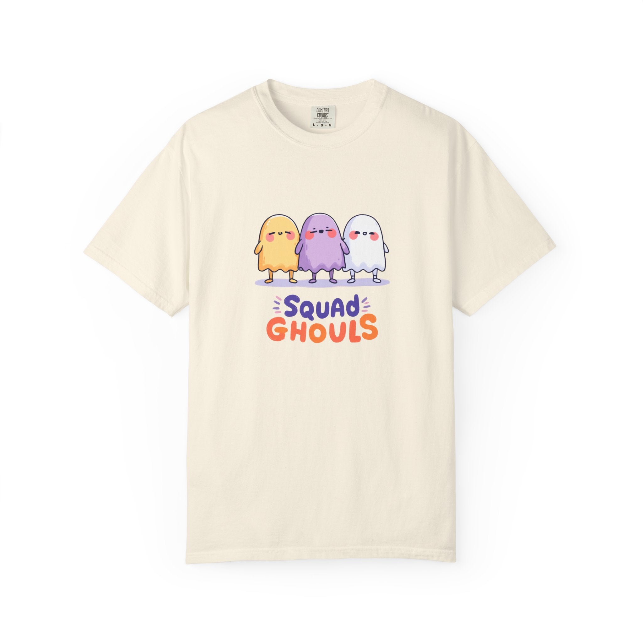 Squad Ghouls cute ghost graphic tee, oversized streetwear Halloween shirt