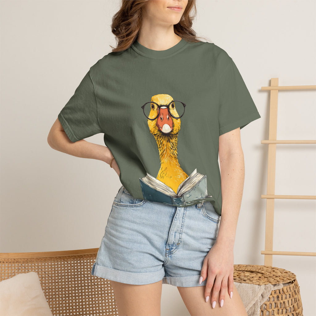 Bookish Duck cute nerdy reading graphic tee