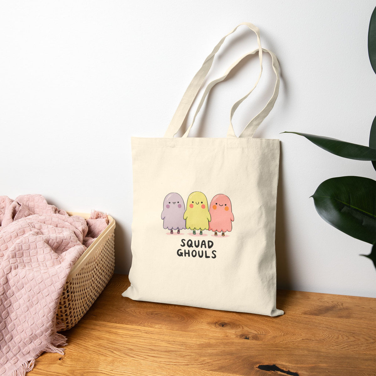 Squad Ghouls tote bag natural color