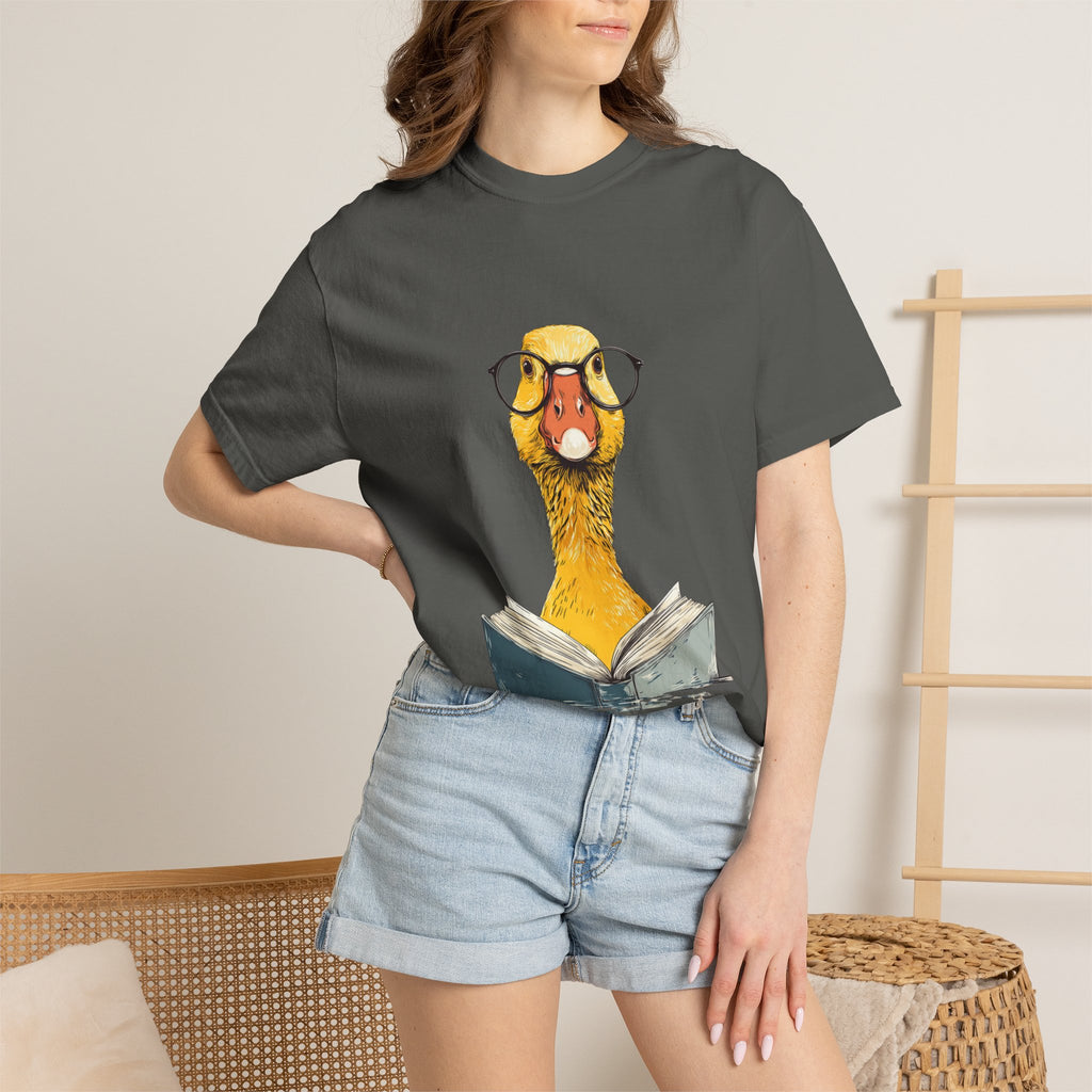 Bookish Duck cute nerdy reading graphic tee