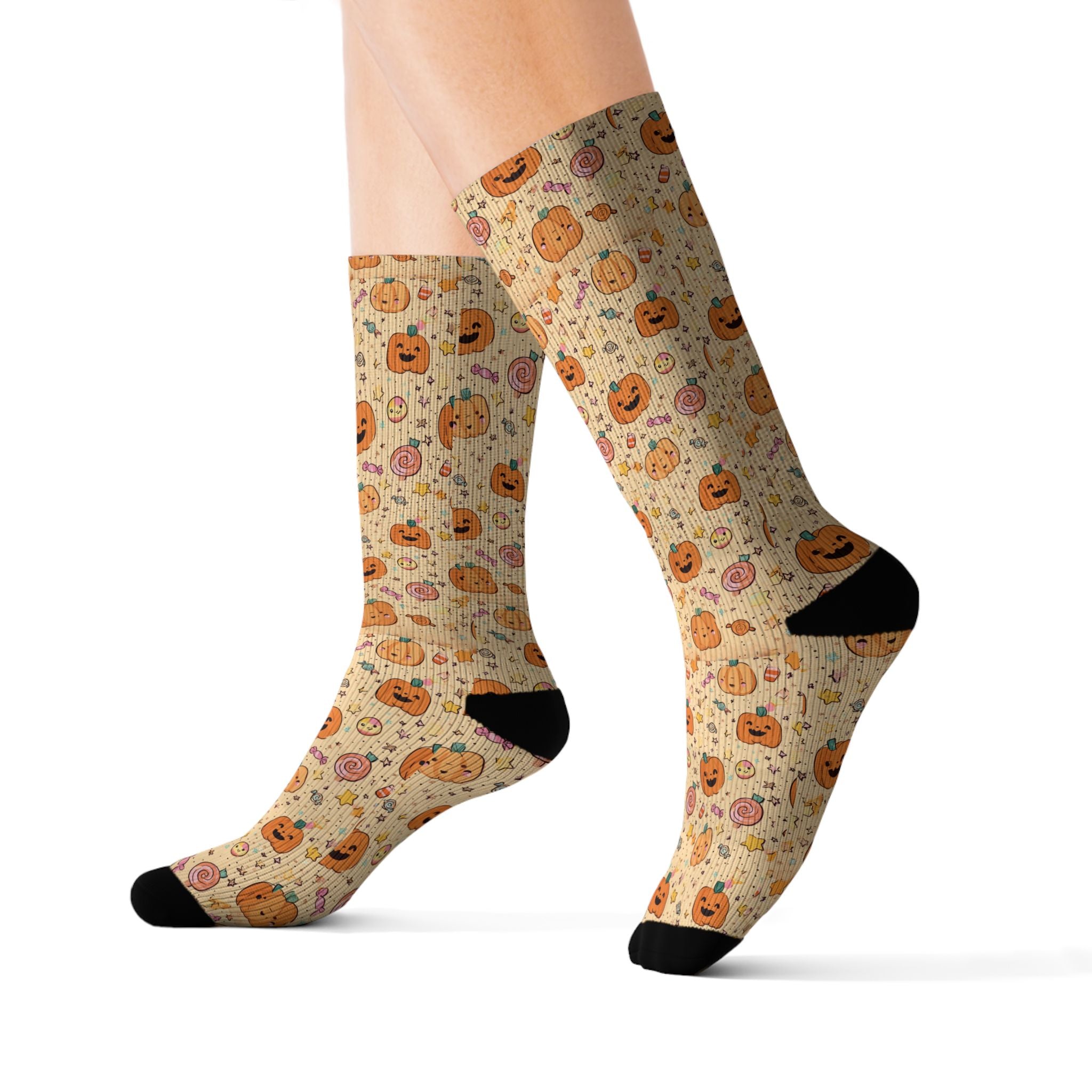 Trick-or-Treat Halloween crew socks, fun fall print