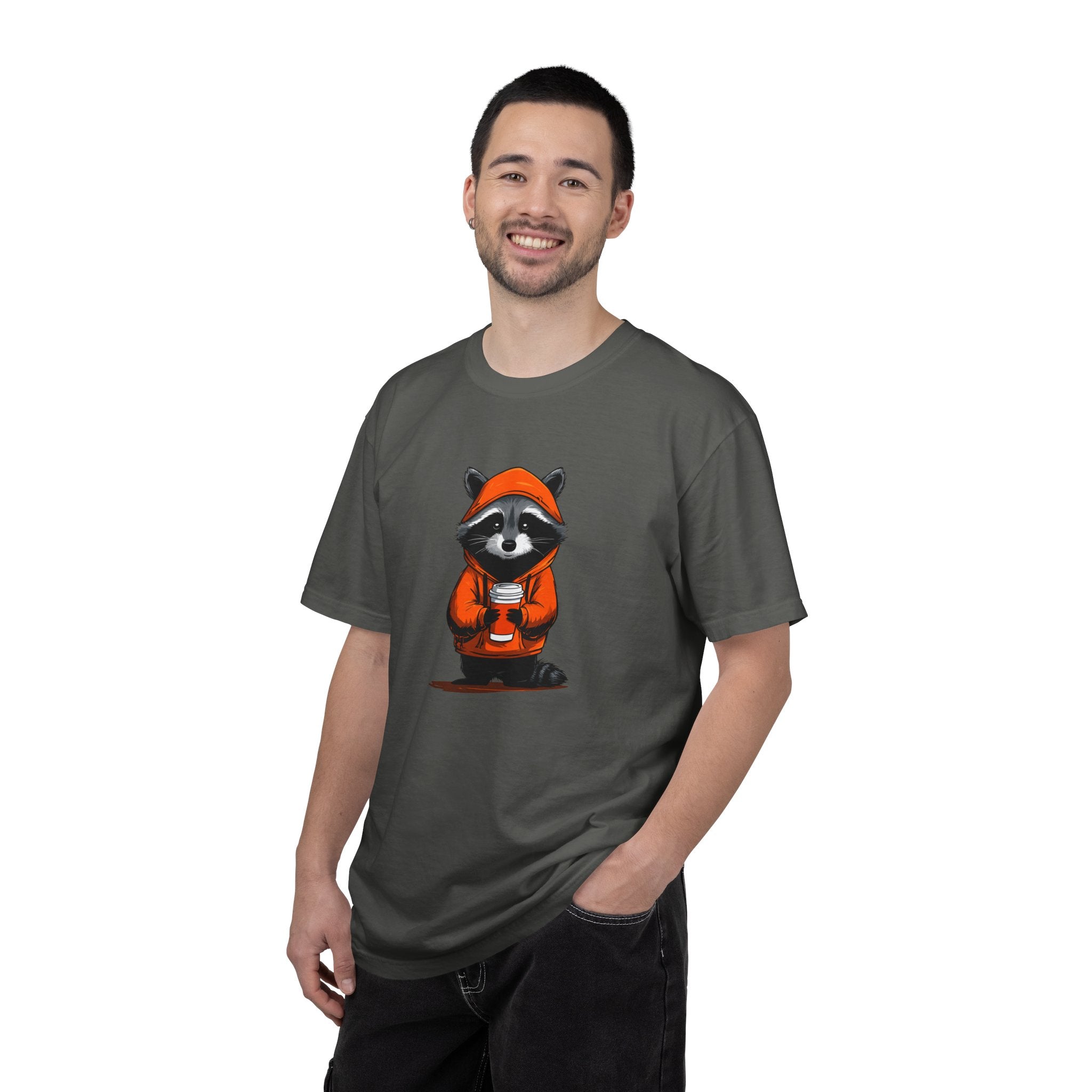 "Coffee Raccoon" Graphic T-Shirt | Cute & Edgy Streetwear Tee
