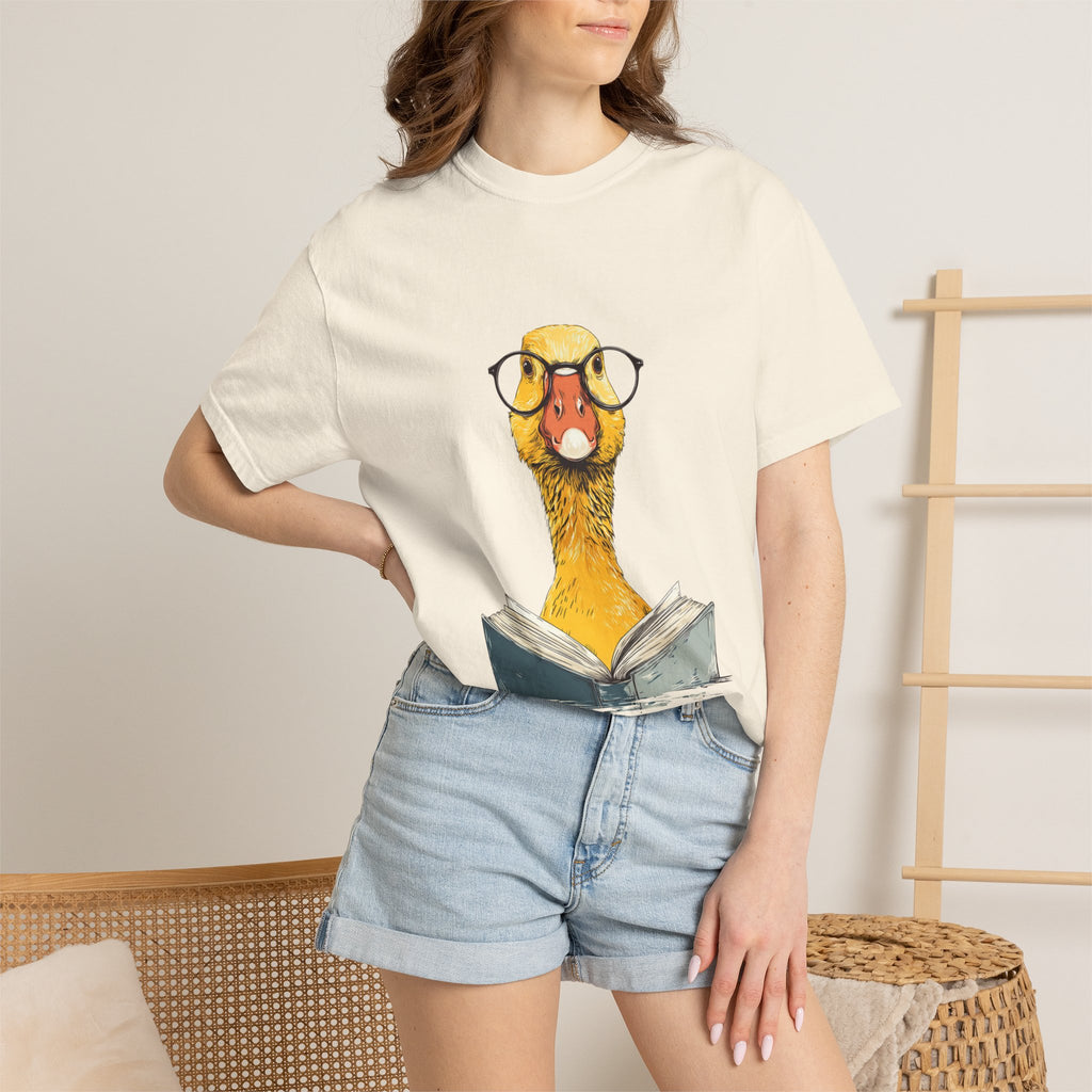 Bookish Duck cute nerdy reading graphic tee