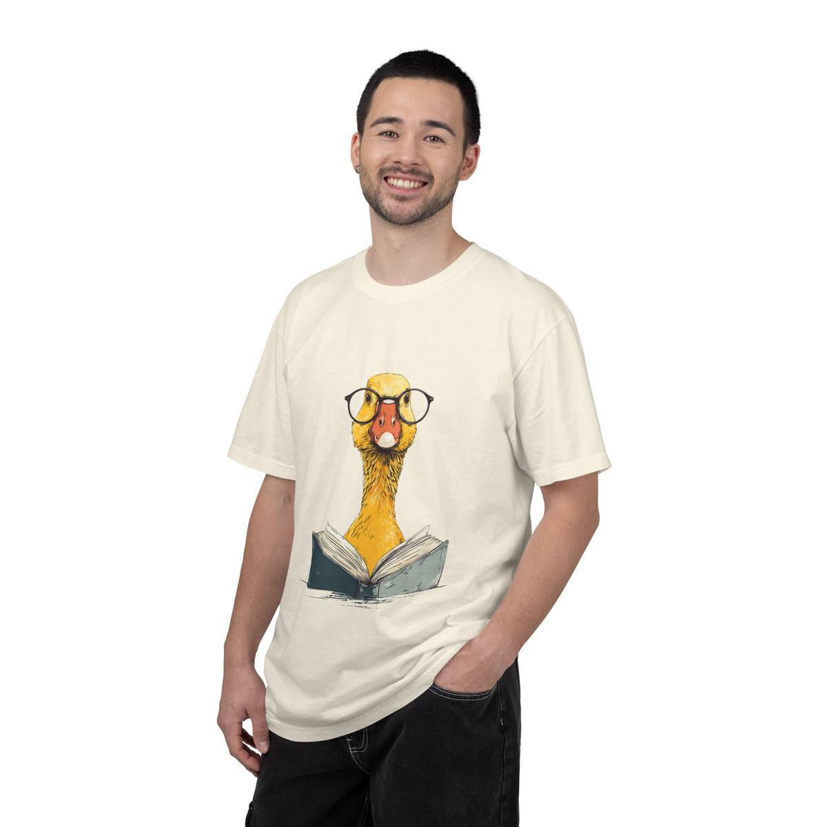 Bookish Duck cute nerdy reading graphic tee