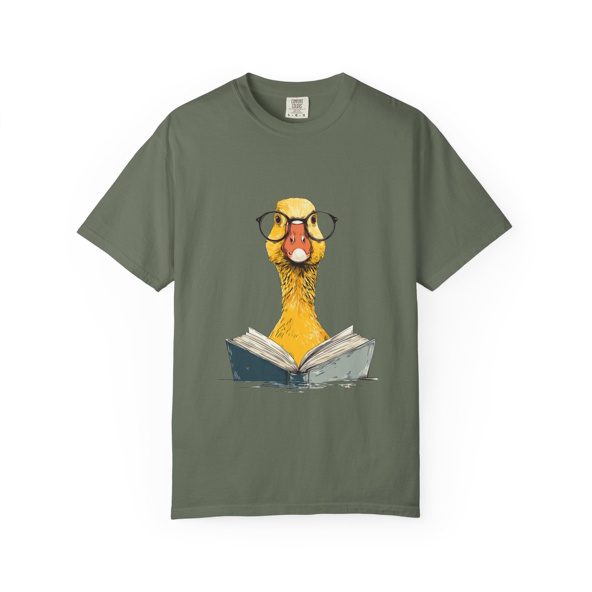 Bookish Duck cute nerdy reading graphic tee