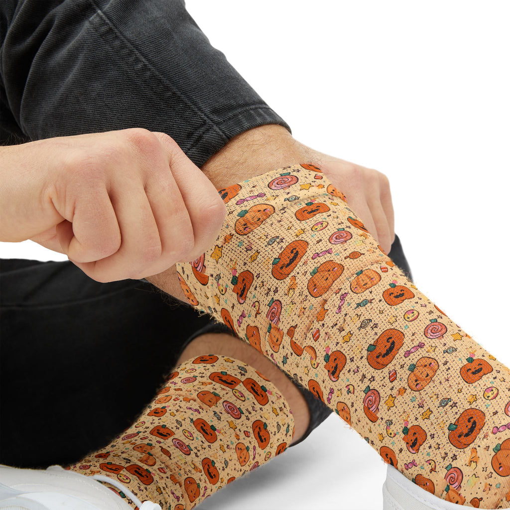 Trick-or-Treat Halloween crew socks, fun fall print