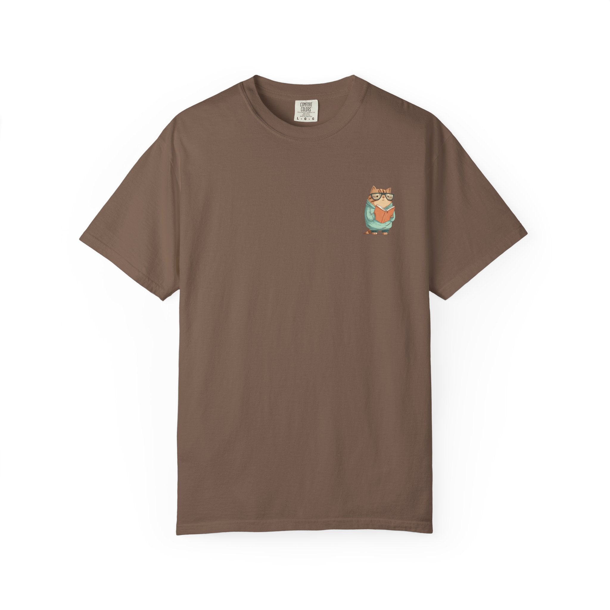 "Bookworm Cat" Minimalist T-Shirt | Cute Reader Graphic Tee