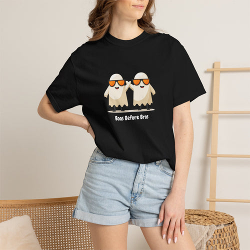 Boos Before Bros funny ghost Halloween streetwear graphic tee