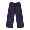 Men's spooky bat print pajama pants, folded flat