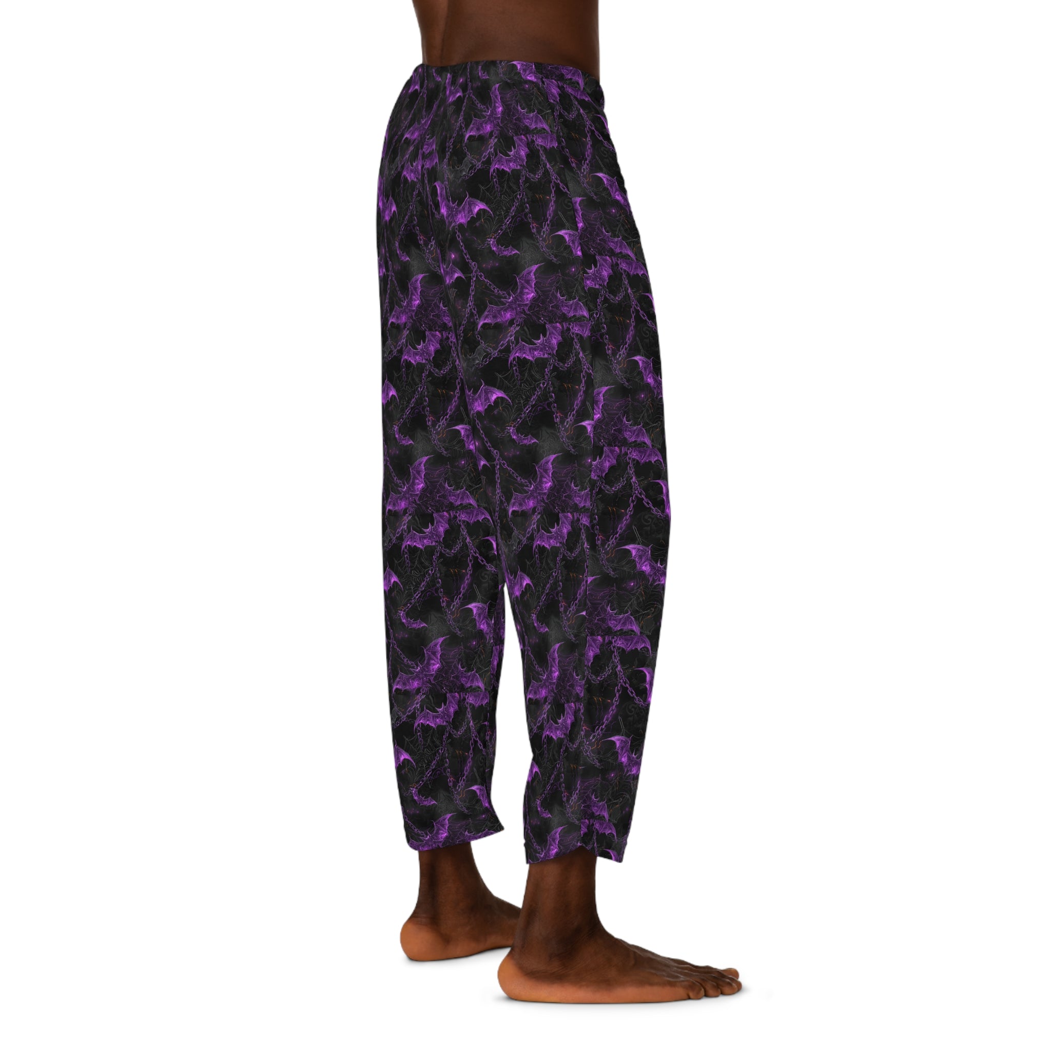 Men's Gothic Bat Pajama Pants | Cozy Sleepwear, Halloween Loungewear, Unique Gift, Fantasy Apparel,Edgy Nightwear