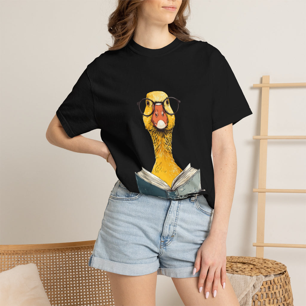Bookish Duck cute nerdy reading graphic tee