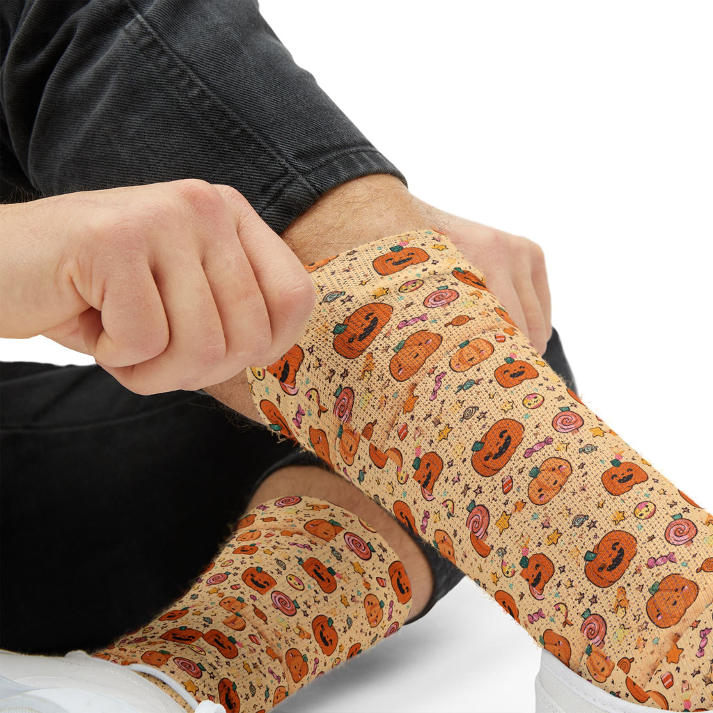 Trick-or-Treat Halloween crew socks, fun fall print
