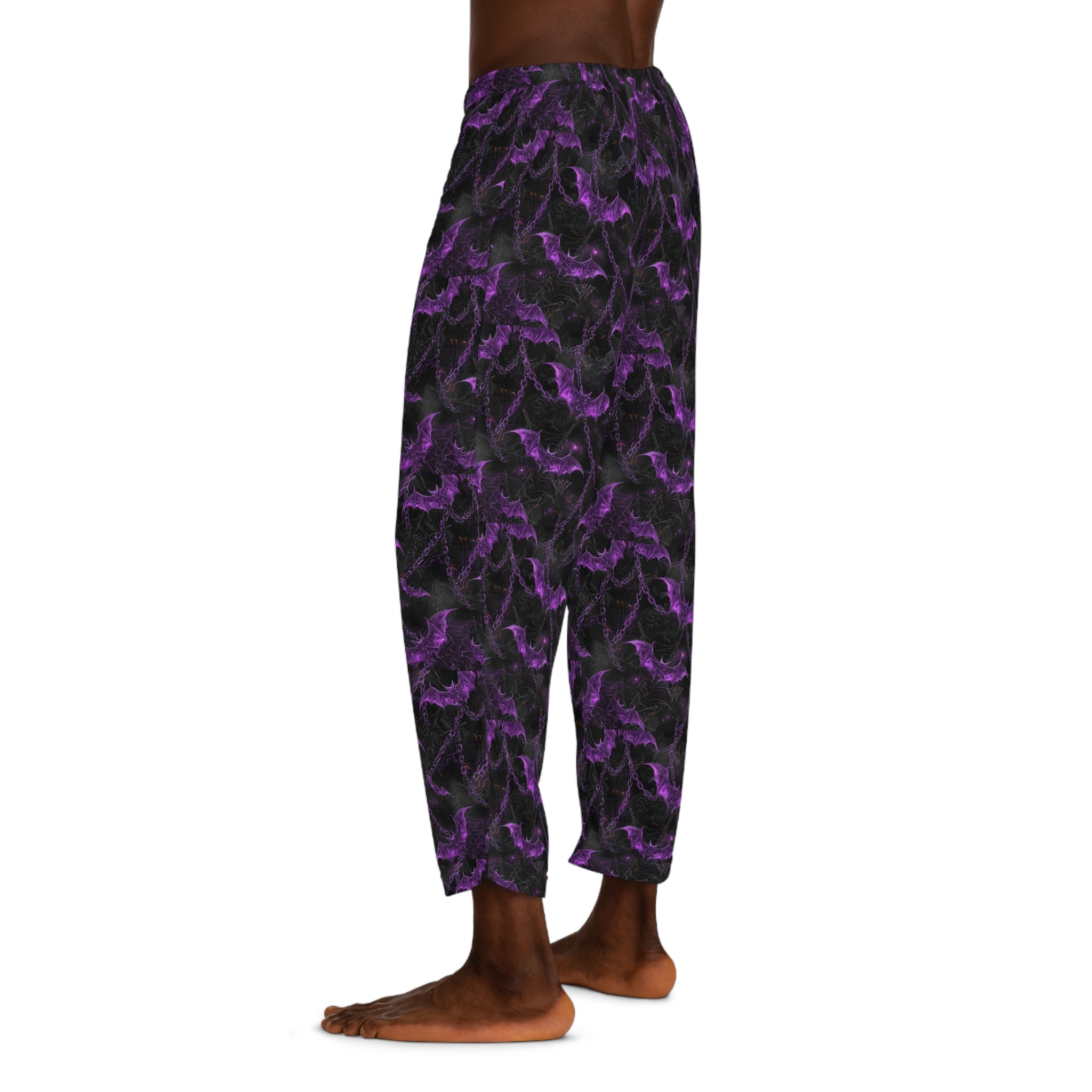 Men's Gothic Bat Pajama Pants | Cozy Sleepwear, Halloween Loungewear, Unique Gift, Fantasy Apparel,Edgy Nightwear
