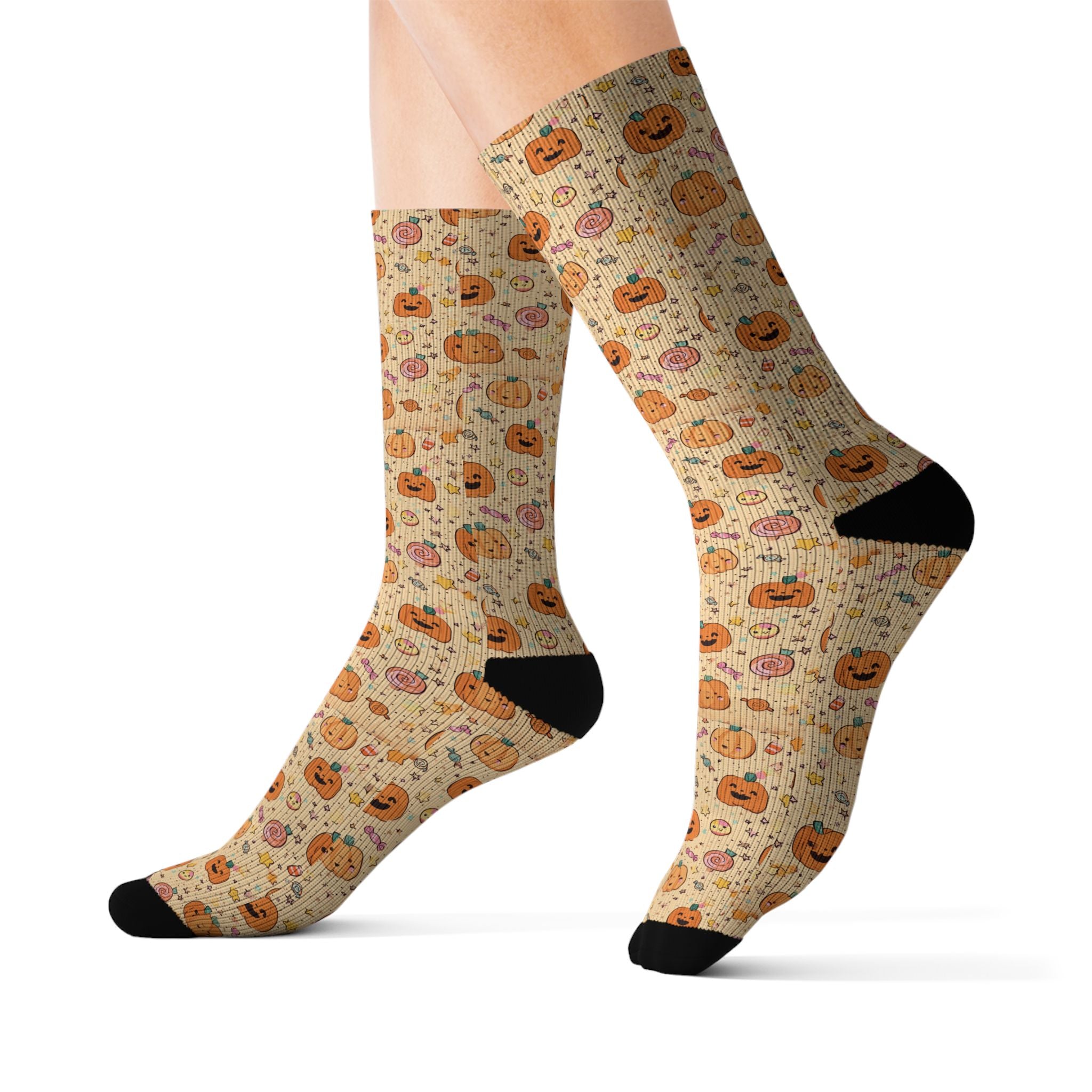 Trick-or-Treat Halloween crew socks, fun fall print