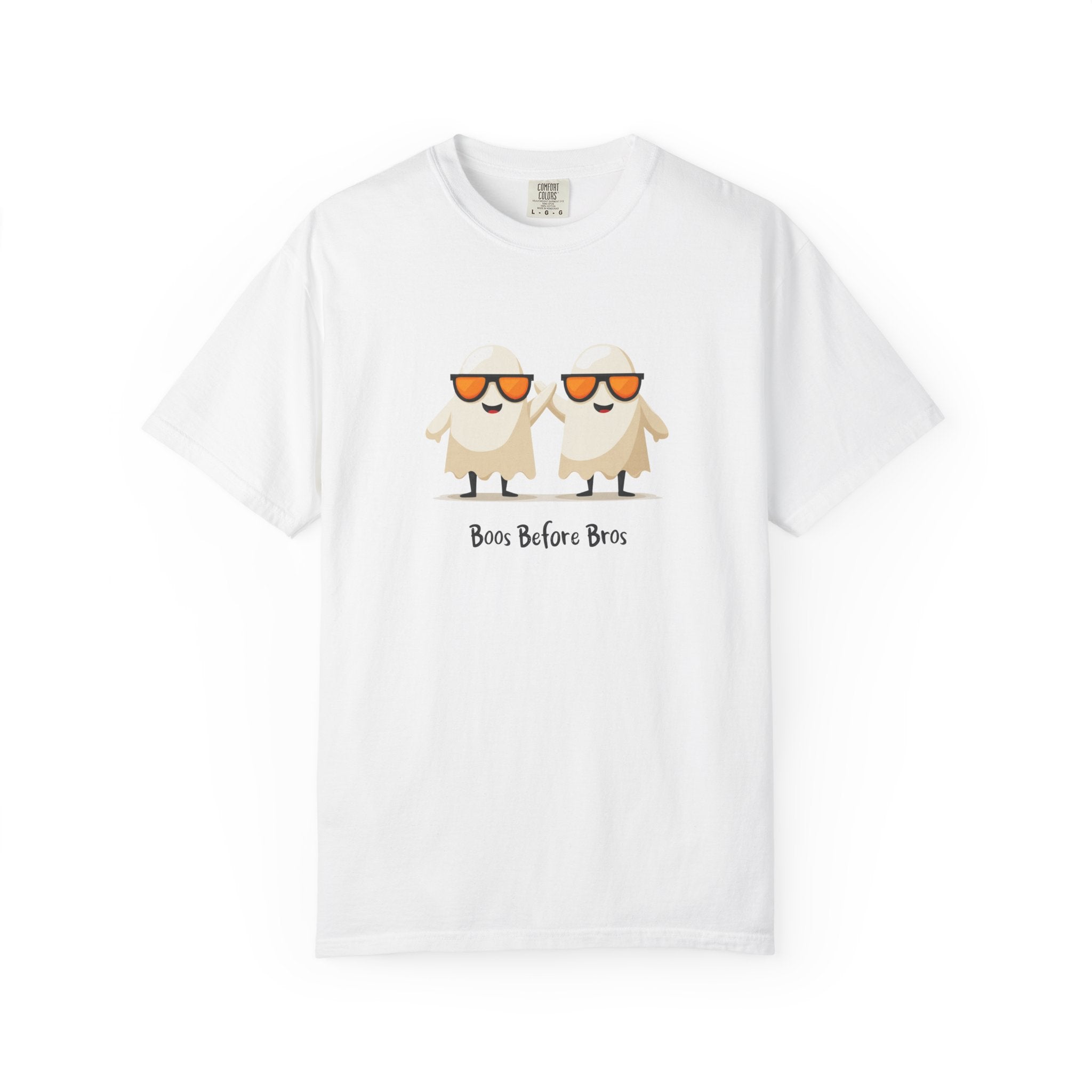 Boos Before Bros funny ghost Halloween streetwear graphic tee