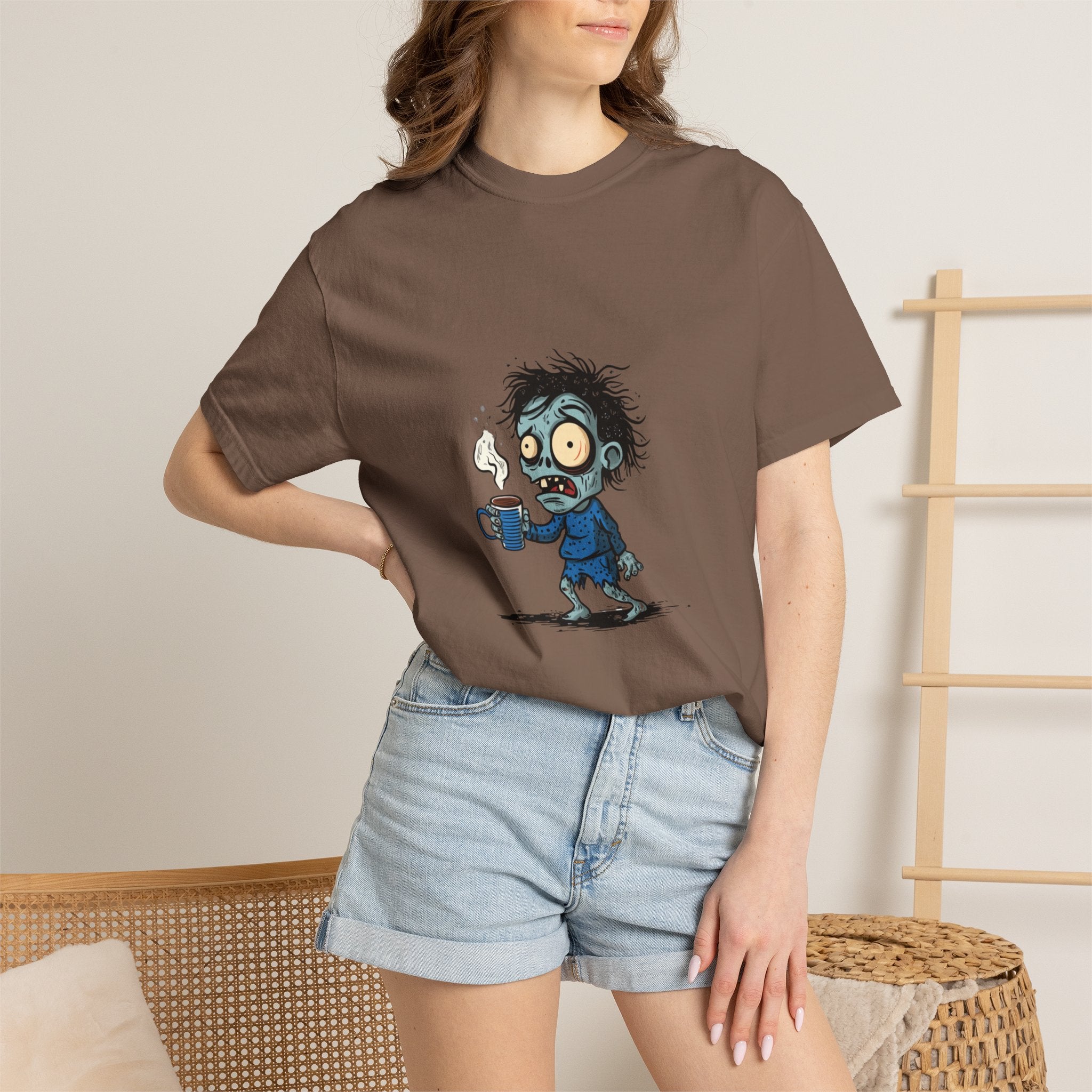 Coffee Zombie funny Halloween graphic tee